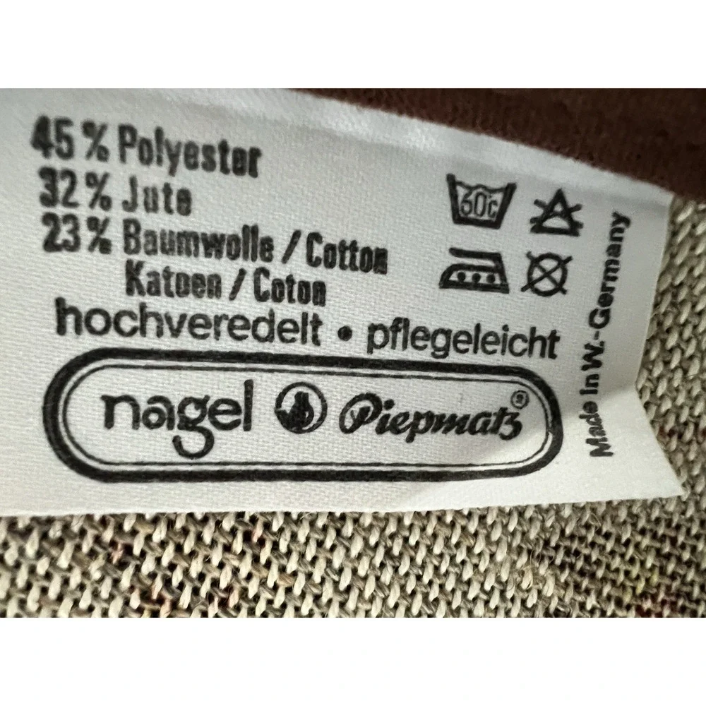 Nagel Piepmatz Christmas Tree Round Table Mat West Germany Jute Baumwolle VTG